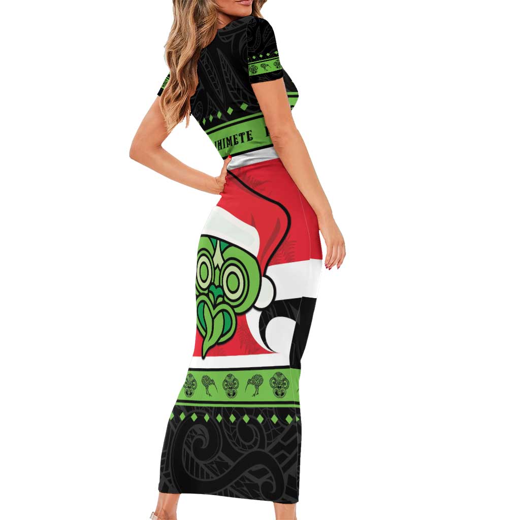 New Zealand Funny Christmas Family Matching Short Sleeve Bodycon Dress and Hawaiian Shirt Maori Tiki LT05 - Polynesian Pride