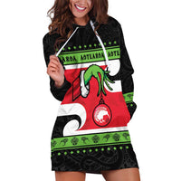 New Zealand Funny Christmas Hoodie Dress Maori Tiki LT05 Black - Polynesian Pride