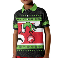 New Zealand Funny Christmas Kid Polo Shirt Maori Tiki LT05 Kid Black - Polynesian Pride