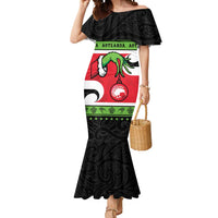 New Zealand Funny Christmas Mermaid Dress Maori Tiki LT05 Women Black - Polynesian Pride