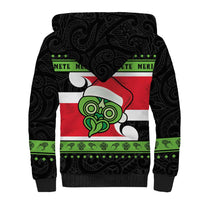 New Zealand Funny Christmas Sherpa Hoodie Maori Tiki LT05 - Polynesian Pride