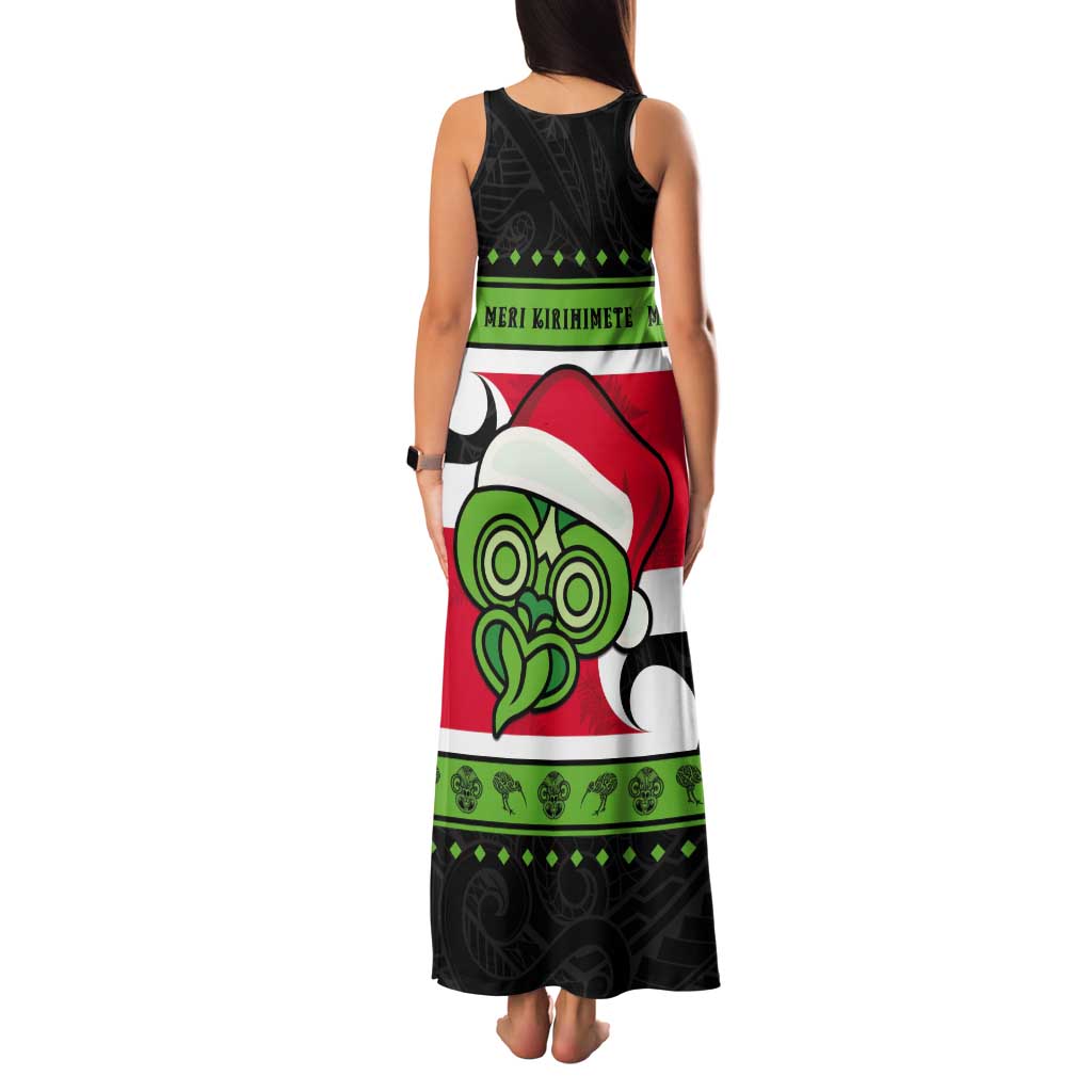 New Zealand Funny Christmas Tank Maxi Dress Maori Tiki LT05 - Polynesian Pride