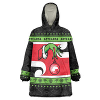 New Zealand Funny Christmas Wearable Blanket Hoodie Maori Tiki LT05 One Size Black - Polynesian Pride