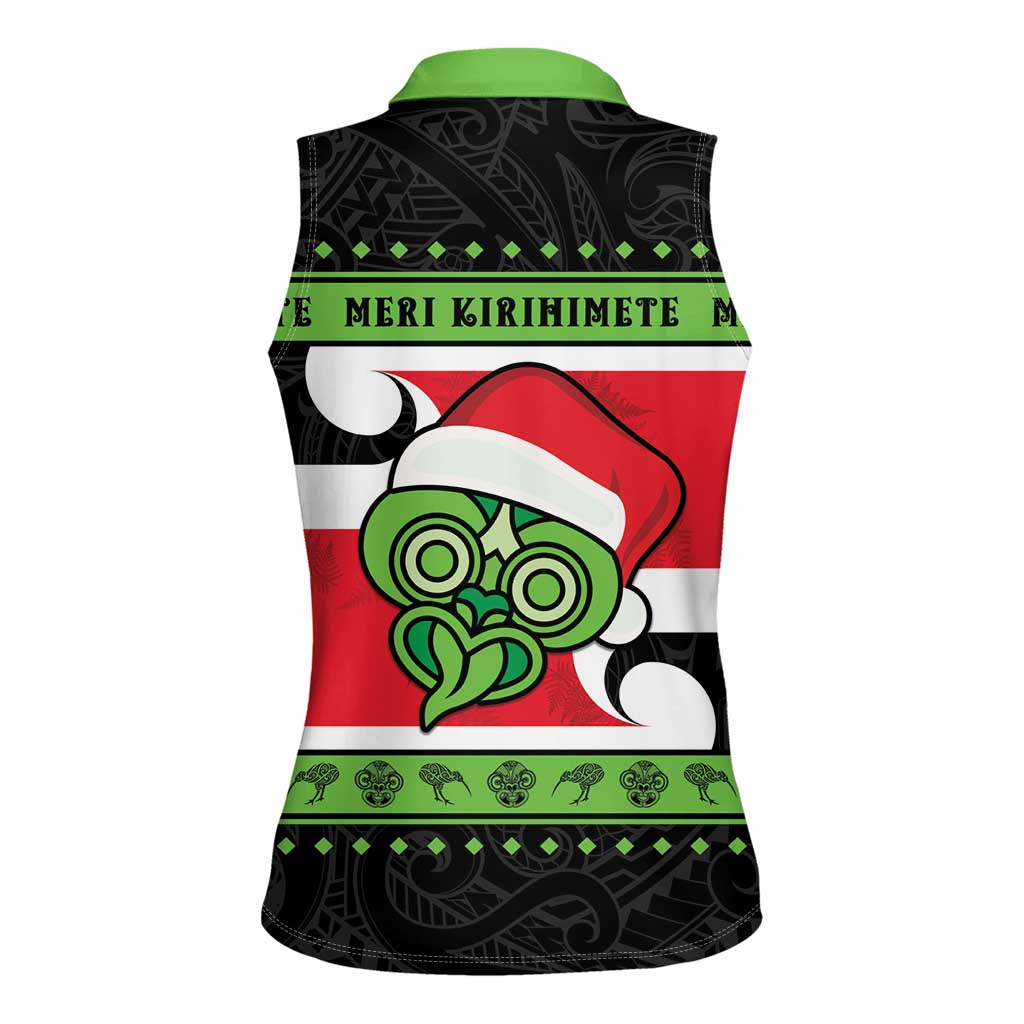 New Zealand Funny Christmas Women Sleeveless Polo Shirt Maori Tiki LT05 - Polynesian Pride