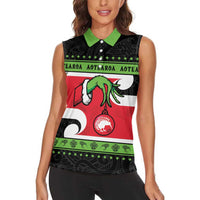 New Zealand Funny Christmas Women Sleeveless Polo Shirt Maori Tiki LT05 - Polynesian Pride
