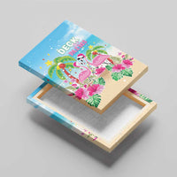 Hawaii Christmas Canvas Wall Art Deck The Palms Holiday Flamingos LT05 - Polynesian Pride