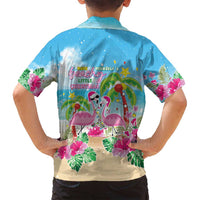Hawaii Christmas Family Matching Off Shoulder Maxi Dress and Hawaiian Shirt Deck The Palms Holiday Flamingos LT05 - Polynesian Pride