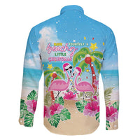 Hawaii Christmas Family Matching Off Shoulder Short Dress and Hawaiian Shirt Deck The Palms Holiday Flamingos LT05 - Polynesian Pride