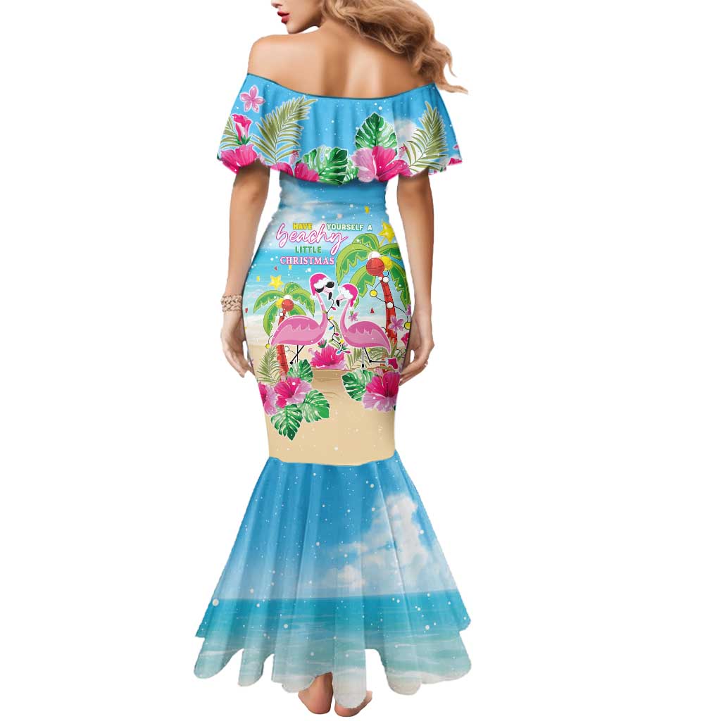 Hawaii Christmas Mermaid Dress Deck The Palms Holiday Flamingos