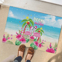 Hawaii Christmas Rubber Doormat Deck The Palms Holiday Flamingos LT05 - Polynesian Pride
