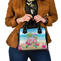 Hawaii Christmas Shoulder Handbag Deck The Palms Holiday Flamingos LT05 - Polynesian Pride