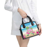 Hawaii Christmas Shoulder Handbag Deck The Palms Holiday Flamingos LT05 - Polynesian Pride