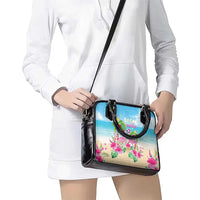 Hawaii Christmas Shoulder Handbag Deck The Palms Holiday Flamingos LT05 - Polynesian Pride