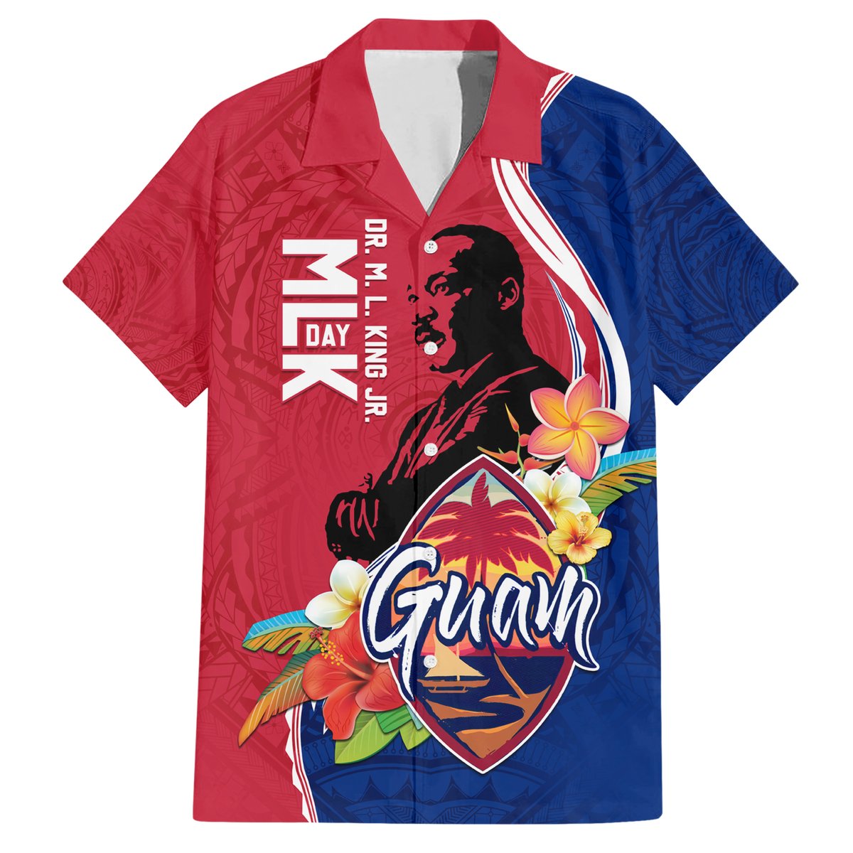 Guam Martin Luther King Jr Day Hawaiian Shirt LT05 Red - Polynesian Pride