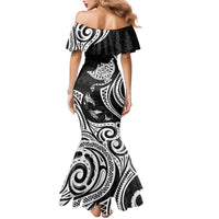 Hawaii Manta Ray Family Matching Mermaid Dress and Hawaiian Shirt Polynesian Art Tattoo LT05 - Polynesian Pride