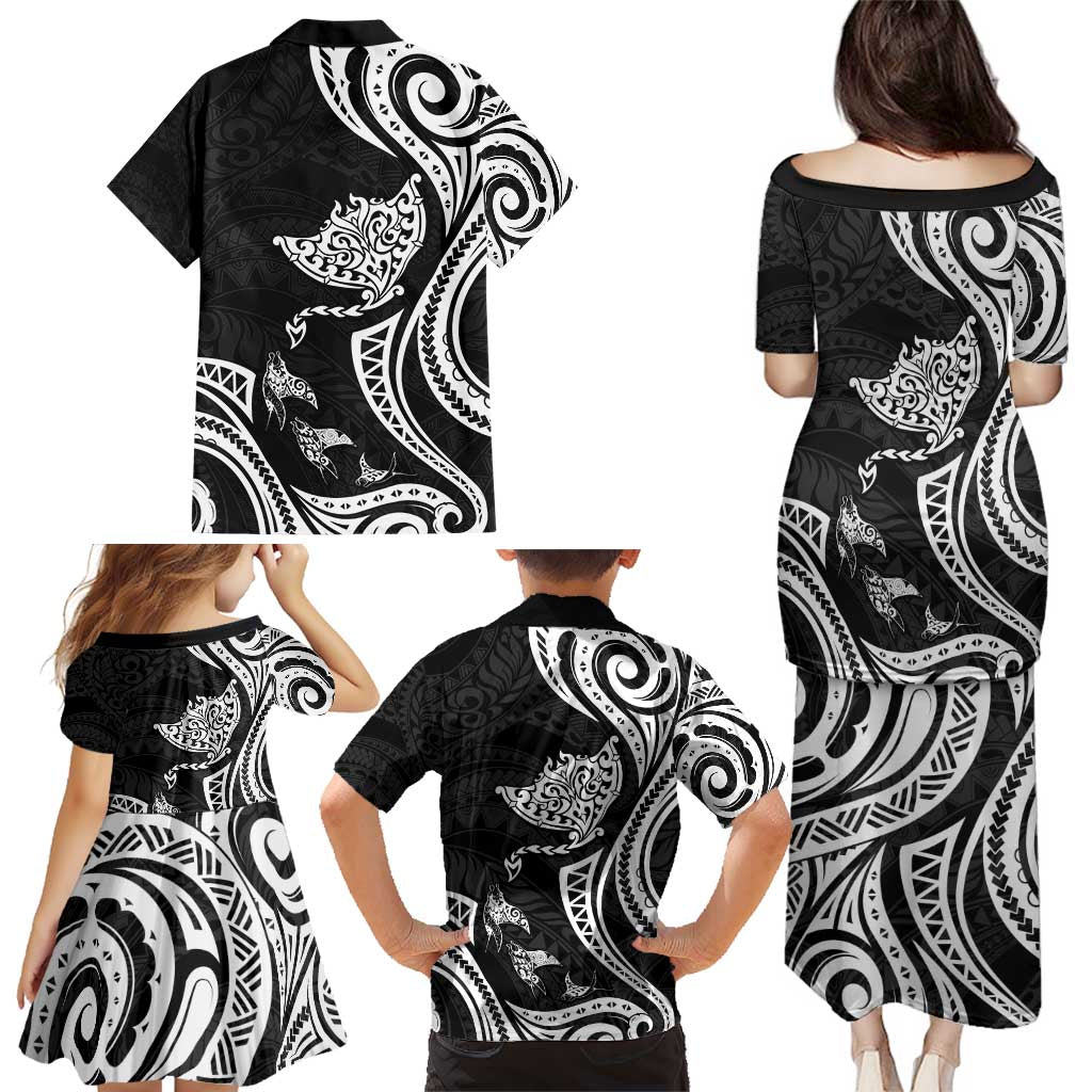 Hawaii Manta Ray Family Matching Puletasi and Hawaiian Shirt Polynesian Art Tattoo LT05 - Polynesian Pride