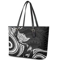 Hawaii Manta Ray Leather Tote Bag Polynesian Art Tattoo LT05 - Polynesian Pride