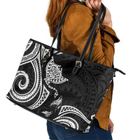 Hawaii Manta Ray Leather Tote Bag Polynesian Art Tattoo LT05 - Polynesian Pride