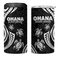 Hawaii Ohana Means Family 4 in 1 Can Cooler Tumbler Sea Turtle Polynesian Style LT05 One Size: 16 oz Black - Polynesian Pride