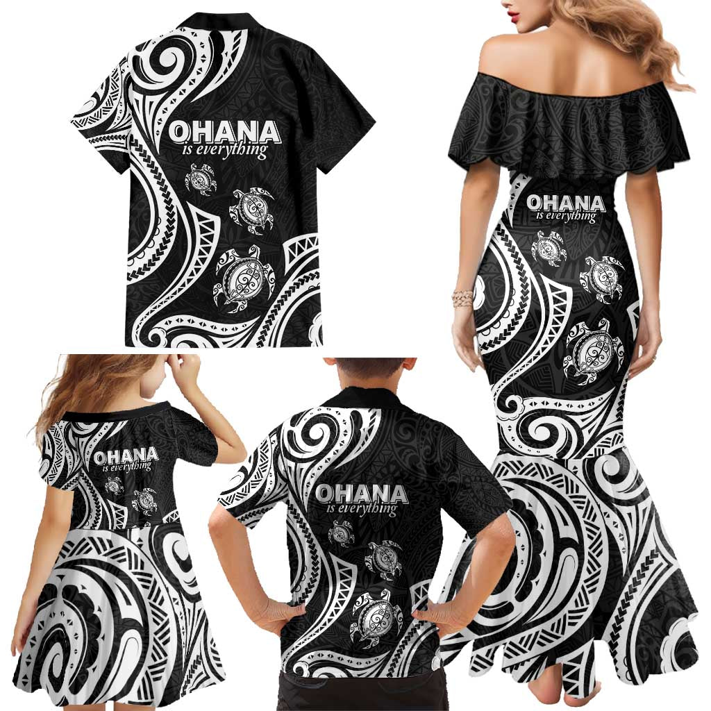 Hawaii Ohana Means Family Family Matching Mermaid Dress and Hawaiian Shirt Sea Turtle Polynesian Style LT05 - Polynesian Pride