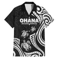 Hawaii Ohana Means Family Family Matching Mermaid Dress and Hawaiian Shirt Sea Turtle Polynesian Style LT05 Dad's Shirt - Short Sleeve Black - Polynesian Pride