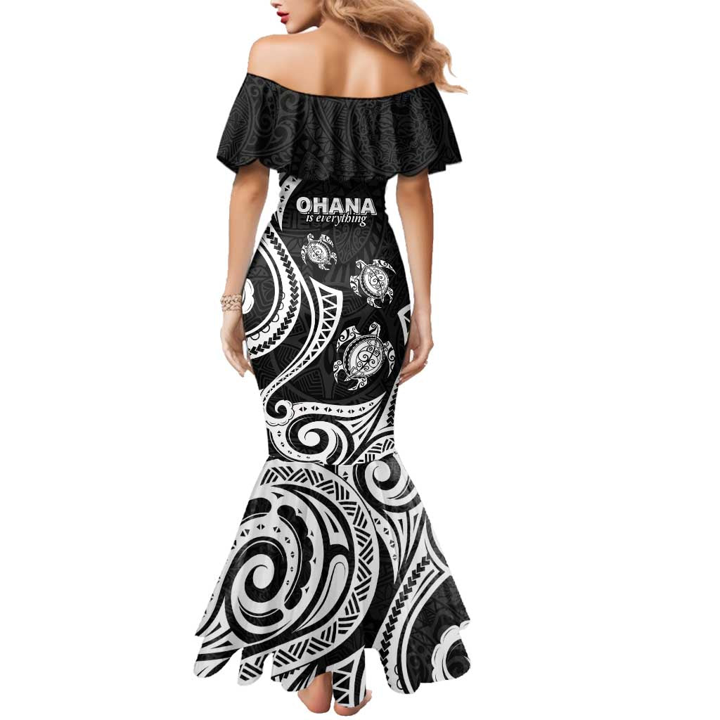 Hawaii Ohana Means Family Family Matching Mermaid Dress and Hawaiian Shirt Sea Turtle Polynesian Style LT05 - Polynesian Pride