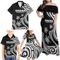 Hawaii Ohana Means Family Family Matching Off Shoulder Maxi Dress and Hawaiian Shirt Sea Turtle Polynesian Style LT05 - Polynesian Pride