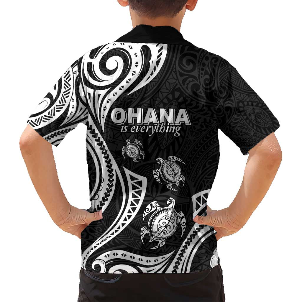 Hawaii Ohana Means Family Family Matching Short Sleeve Bodycon Dress and Hawaiian Shirt Sea Turtle Polynesian Style LT05 - Polynesian Pride