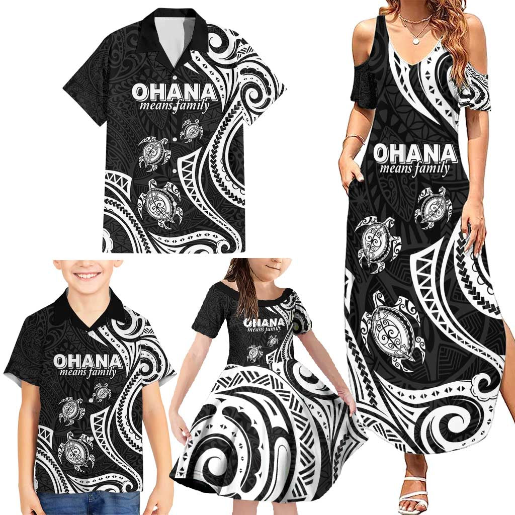 Hawaii Ohana Means Family Family Matching Summer Maxi Dress and Hawaiian Shirt Sea Turtle Polynesian Style LT05 - Polynesian Pride