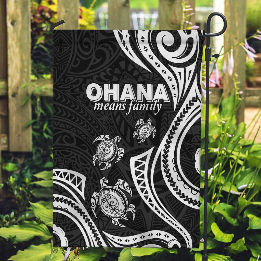 Hawaii Ohana Means Family Garden Flag Sea Turtle Polynesian Style LT05 Garden Flag Black - Polynesian Pride