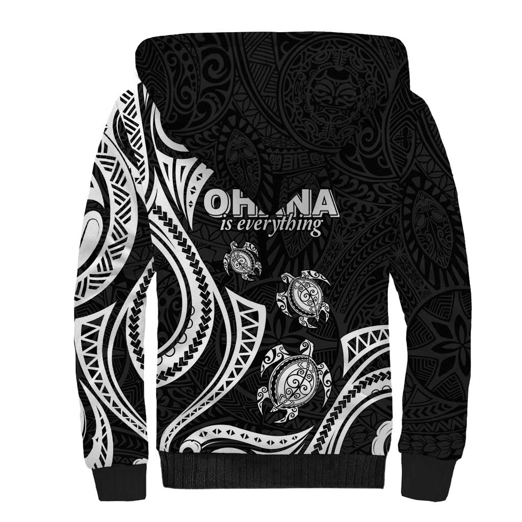 Hawaii Ohana Means Family Sherpa Hoodie Sea Turtle Polynesian Style LT05 - Polynesian Pride