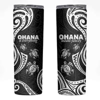 Hawaii Ohana Means Family Skinny Tumbler Sea Turtle Polynesian Style LT05 Black - Polynesian Pride