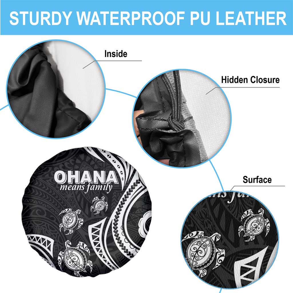 Hawaii Ohana Means Family Spare Tire Cover Sea Turtle Polynesian Style