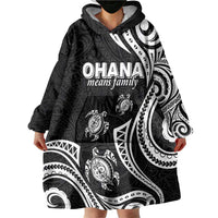 Hawaii Ohana Means Family Wearable Blanket Hoodie Sea Turtle Polynesian Style LT05 - Polynesian Pride