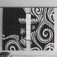 Hawaii Ohana Means Family Window Curtain Sea Turtle Polynesian Style LT05 With Hooks Black - Polynesian Pride
