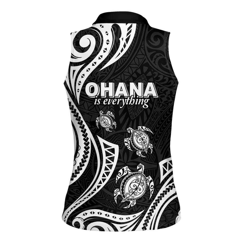 Hawaii Ohana Means Family Women Sleeveless Polo Shirt Sea Turtle Polynesian Style LT05 - Polynesian Pride