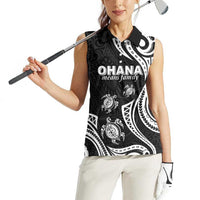 Hawaii Ohana Means Family Women Sleeveless Polo Shirt Sea Turtle Polynesian Style LT05 - Polynesian Pride