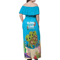 Ohana Hawaii Family Matching Off Shoulder Maxi Dress and Hawaiian Shirt Kawaii Family Turtle LT05 - Polynesian Pride