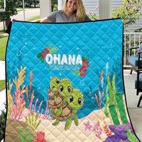 Ohana Hawaii Quilt Kawaii Family Turtle LT05 Blue - Polynesian Pride