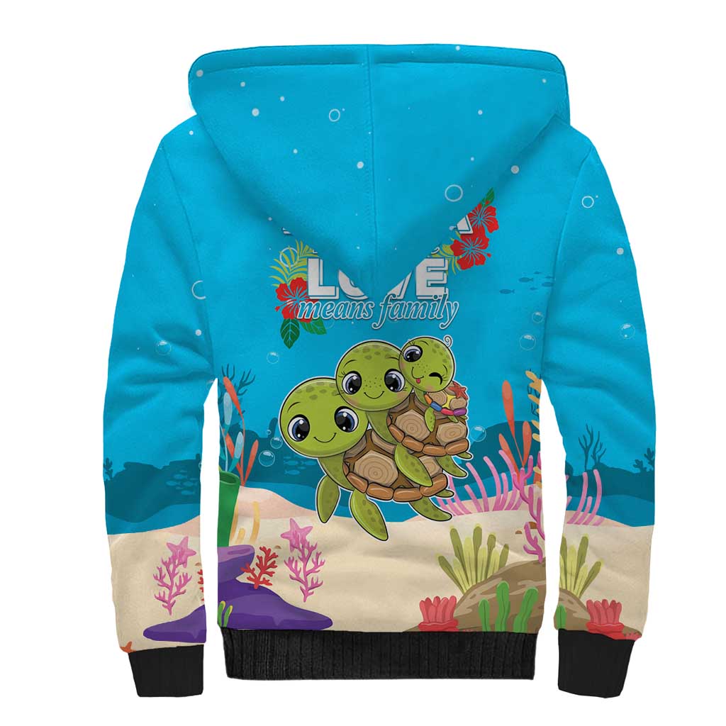 Ohana Hawaii Sherpa Hoodie Kawaii Family Turtle LT05 - Polynesian Pride