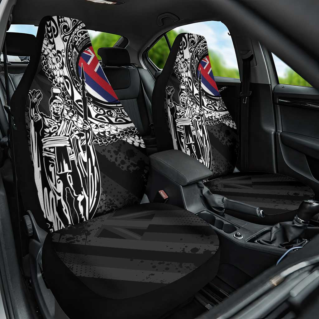 Hawaii King Flag Car Seat Cover Hawaiian Maile Lei LT05 One Size Black - Polynesian Pride