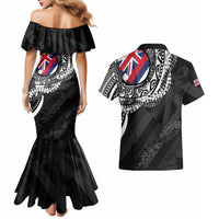 Hawaii King Flag Couples Matching Mermaid Dress and Hawaiian Shirt Hawaiian Maile Lei LT05 - Polynesian Pride