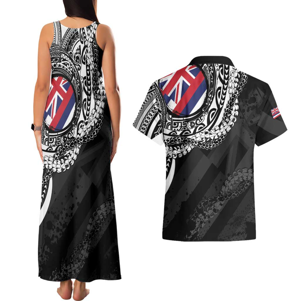 Hawaii King Flag Couples Matching Tank Maxi Dress and Hawaiian Shirt Hawaiian Maile Lei LT05 - Polynesian Pride