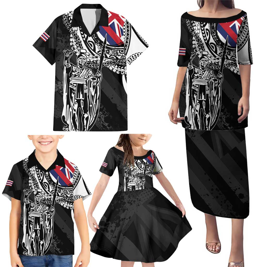 Hawaii King Flag Family Matching Puletasi and Hawaiian Shirt Hawaiian Maile Lei LT05 - Polynesian Pride