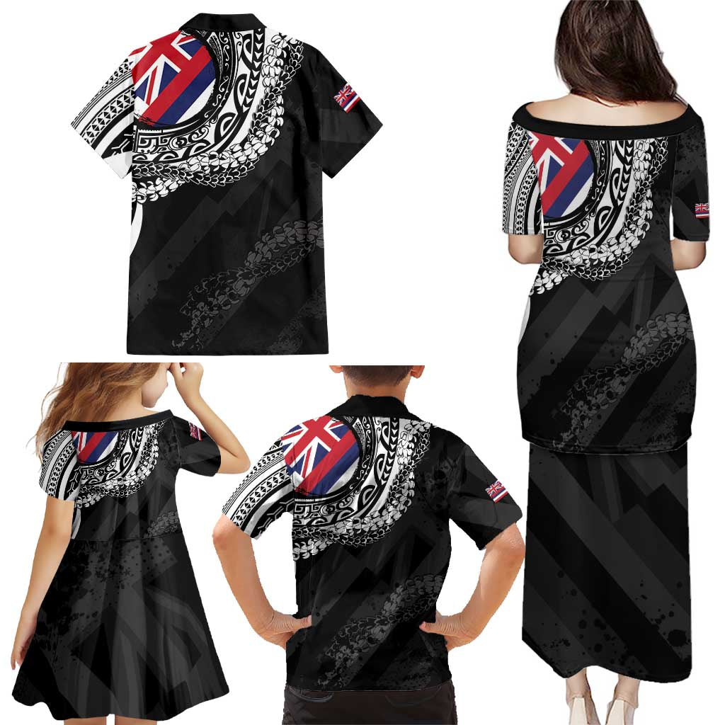 Hawaii King Flag Family Matching Puletasi and Hawaiian Shirt Hawaiian Maile Lei LT05 - Polynesian Pride
