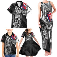 Hawaii King Flag Family Matching Tank Maxi Dress and Hawaiian Shirt Hawaiian Maile Lei LT05 - Polynesian Pride