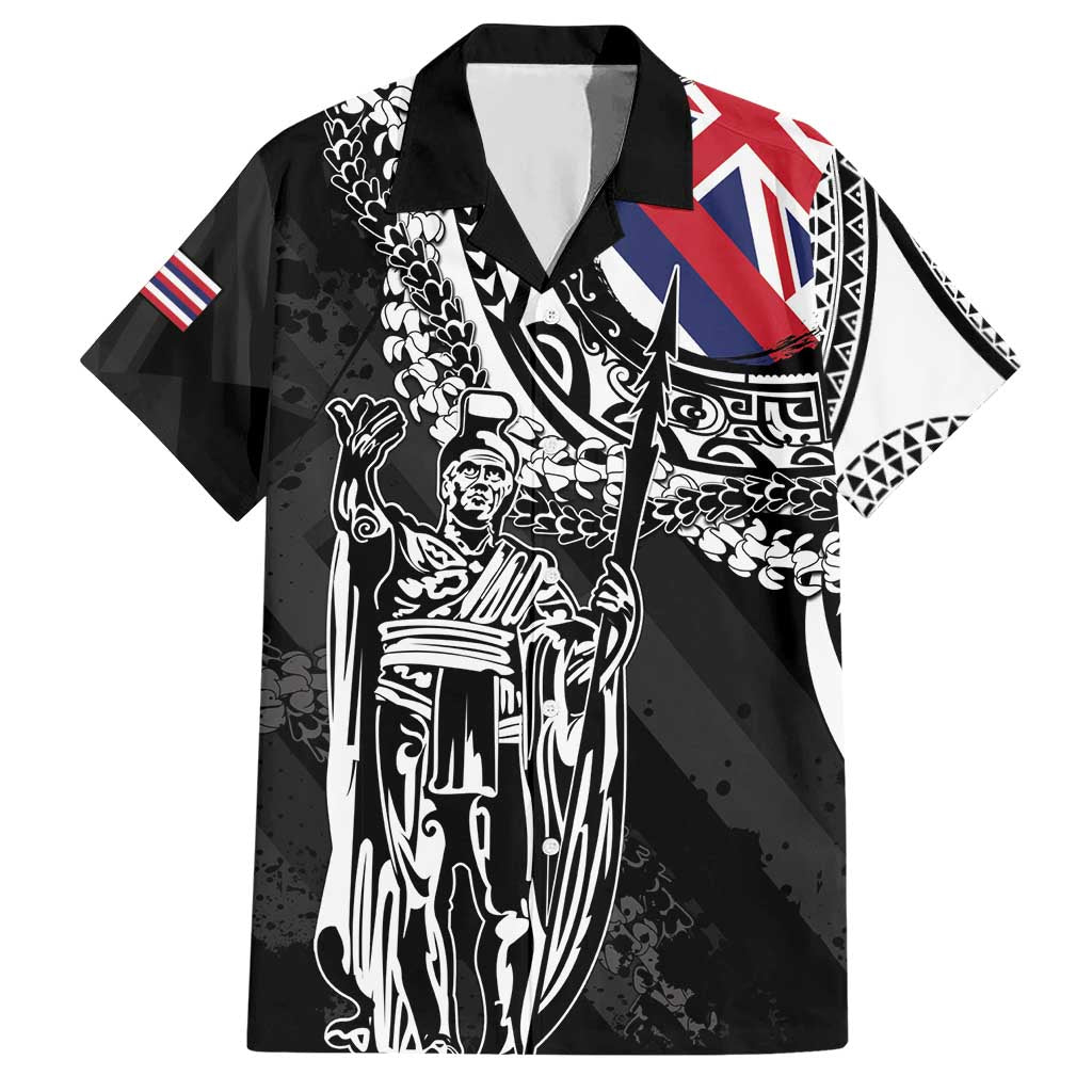 Hawaii King Flag Hawaiian Shirt Hawaiian Maile Lei LT05 Black - Polynesian Pride