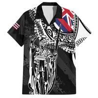 Hawaii King Flag Hawaiian Shirt Hawaiian Maile Lei LT05 Black - Polynesian Pride