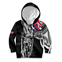 Hawaii King Flag Kid Hoodie Hawaiian Maile Lei LT05 Hoodie Black - Polynesian Pride