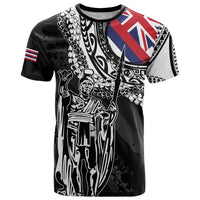 Hawaii King Flag T Shirt Hawaiian Maile Lei LT05 Black - Polynesian Pride